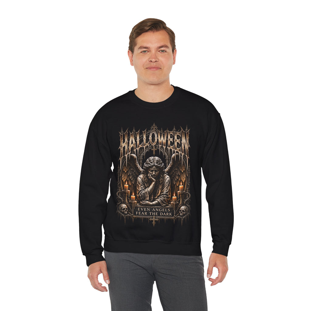 Even Angels Sweatshirt in Black — model view