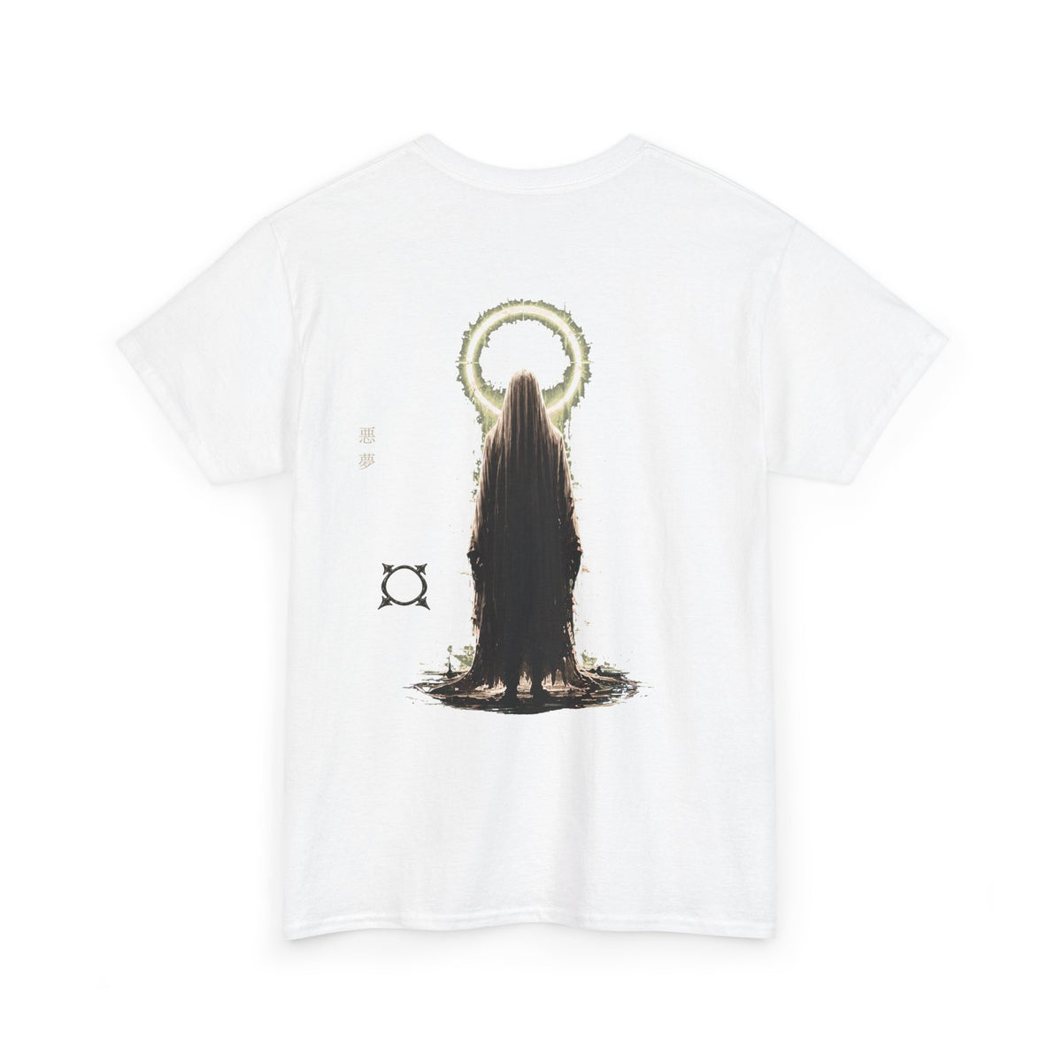 Pale Halo Ghost T-Shirt in White — back view