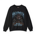 Never Stay Buried Zombie Hand Sweatshirt in Black — front view