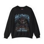 Never Stay Buried Zombie Hand Sweatshirt in Black — front view