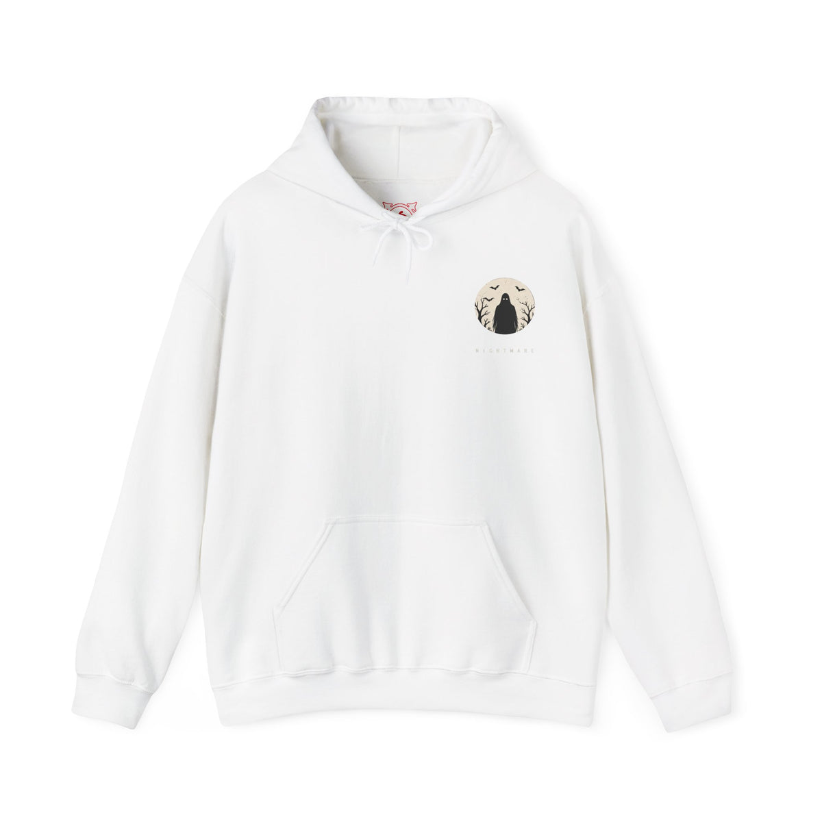 Nightmare Moon Ghost Hoodie in White — front view