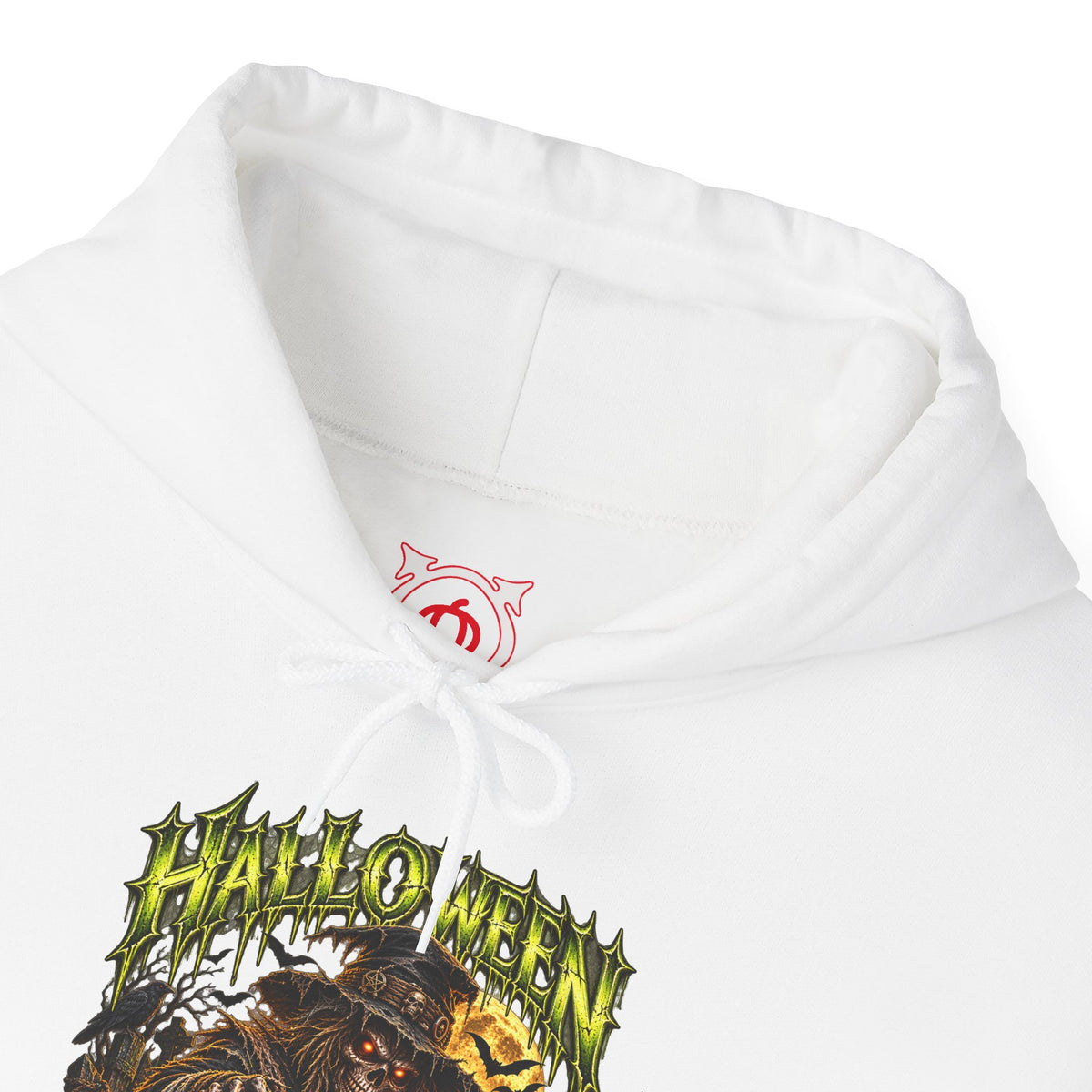 No One Leaves Scarecrow Hoodie in White — front view