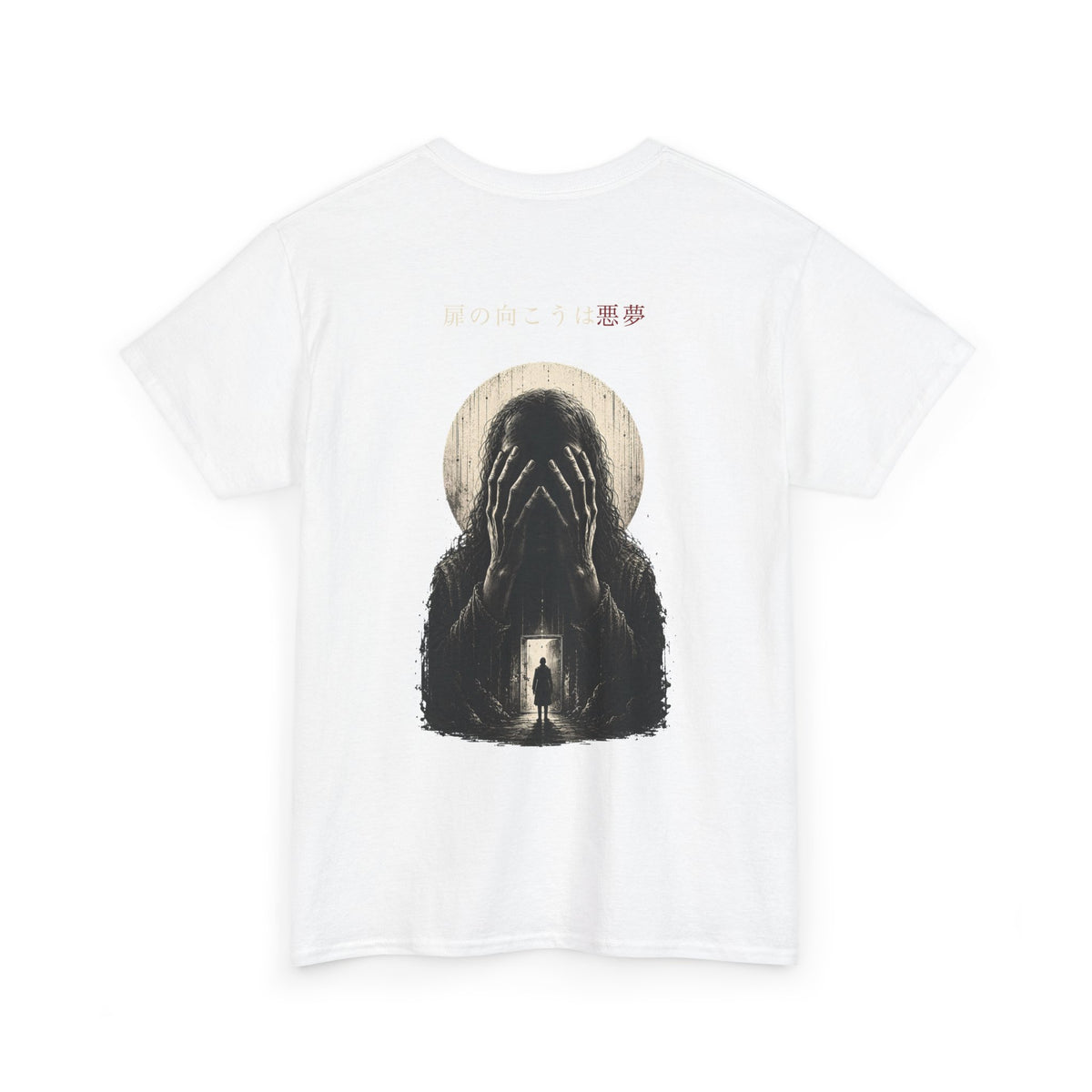 Behind Every Door Nightmare T-Shirt in White — back view