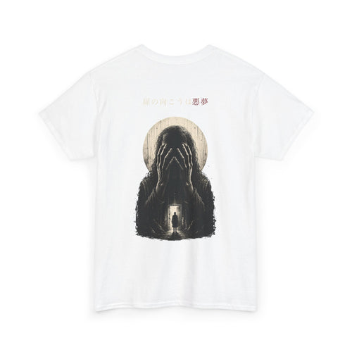 Behind Every Door Nightmare T-Shirt in White — back view