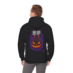 Nightmare Flame Pumpkin Hoodie in Black — model view