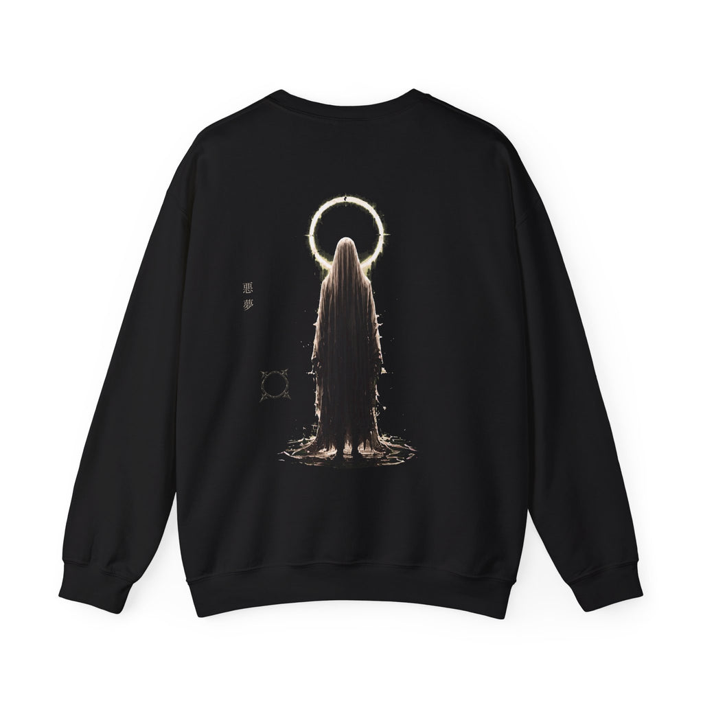 Pale Halo Ghost Sweatshirt in Black — back view