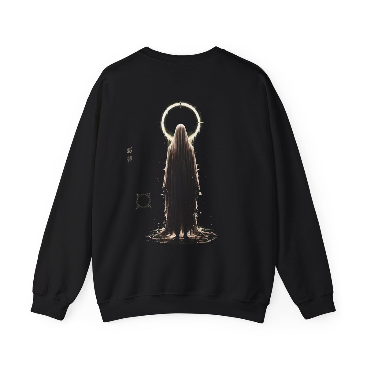 Pale Halo Ghost Sweatshirt in Black — back view