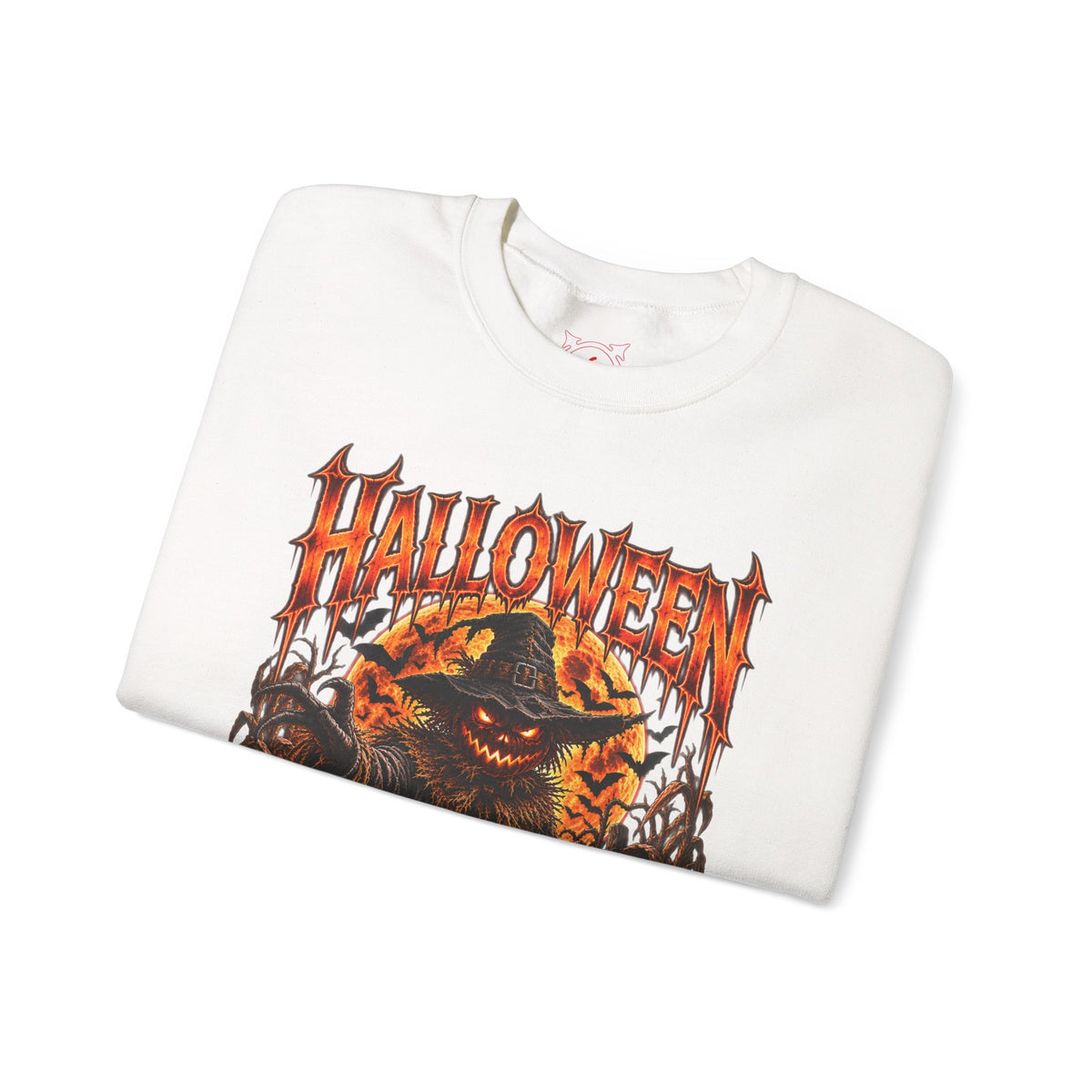 Never Forgotten Scarecrow Sweatshirt in White — folded view