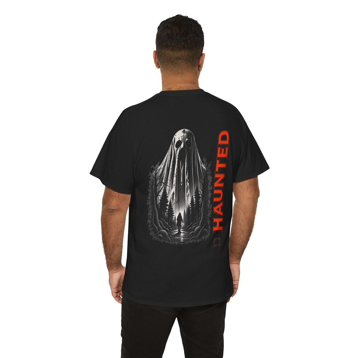 Haunted Ghost T-Shirt in Black — model view