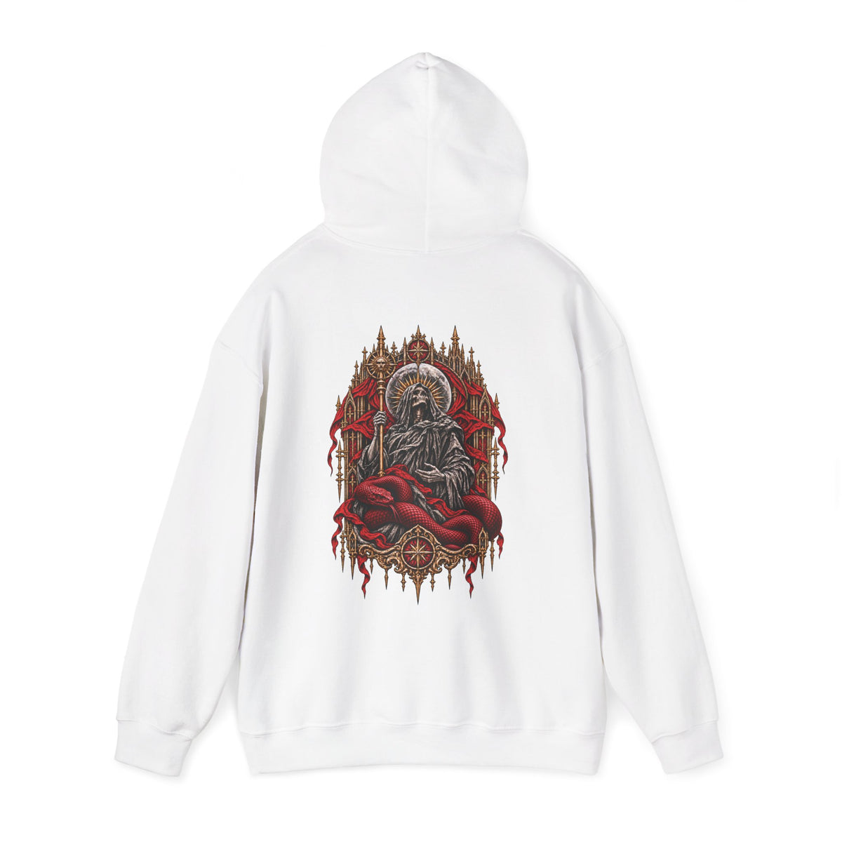 Reaper Hoodie in White — back view