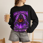 Fear the Night Pumpkin Sweatshirt in Black — model view