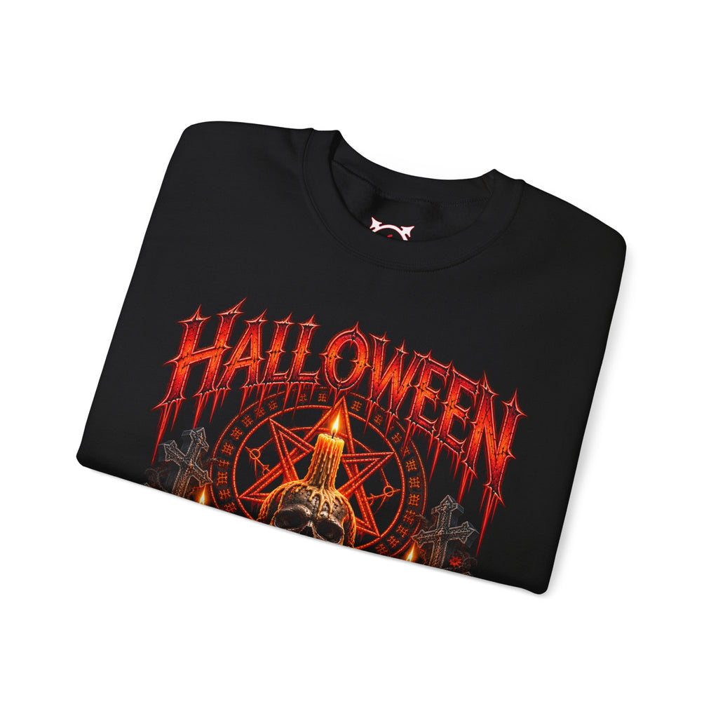 Worship the Dark Occult Sweatshirt in Black — folded view