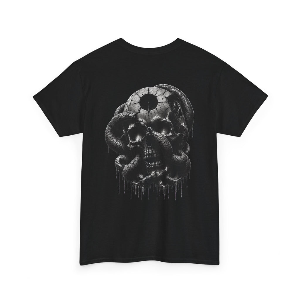 Eclipse Serpent Skull T-Shirt in Black — back view
