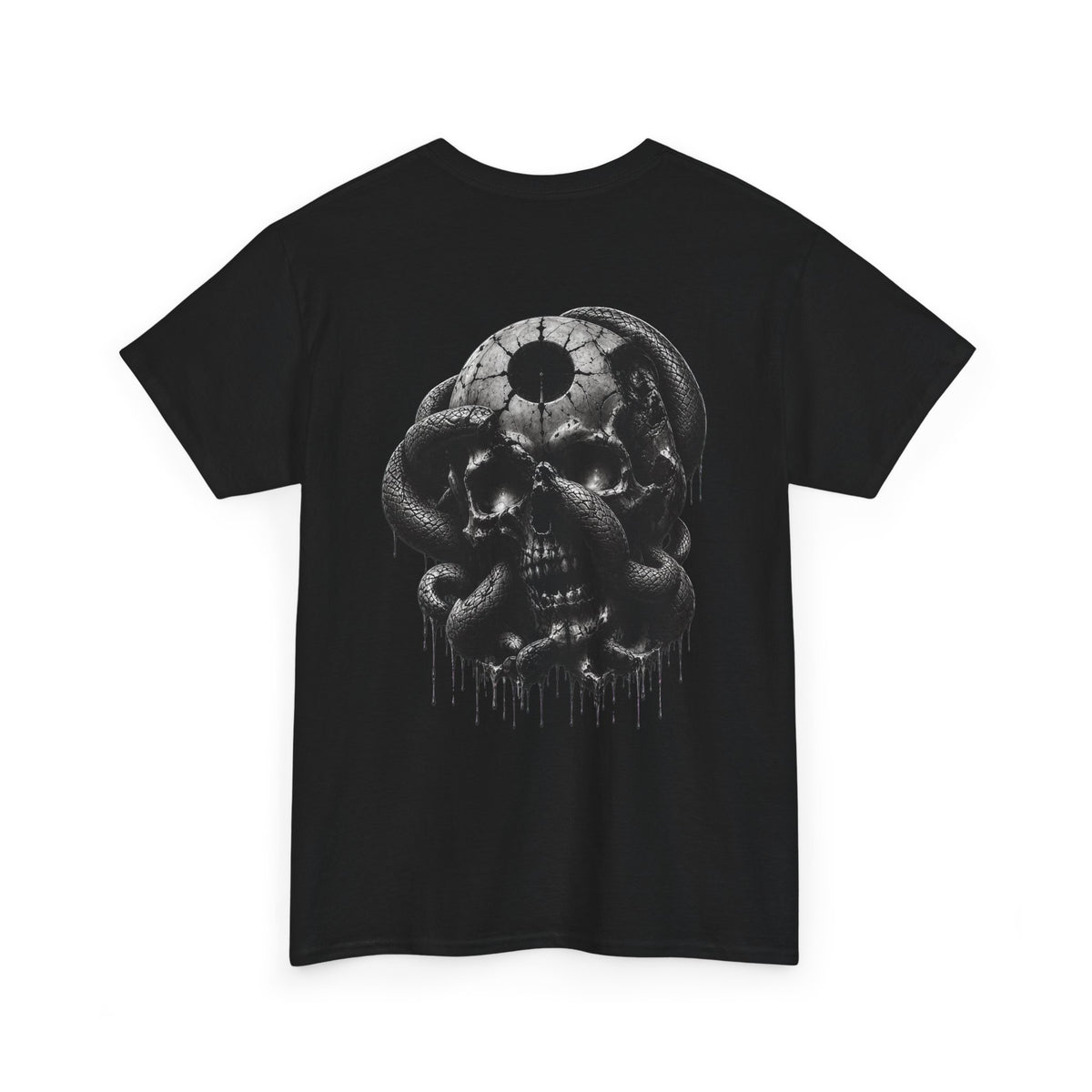 Eclipse Serpent Skull T-Shirt in Black — back view