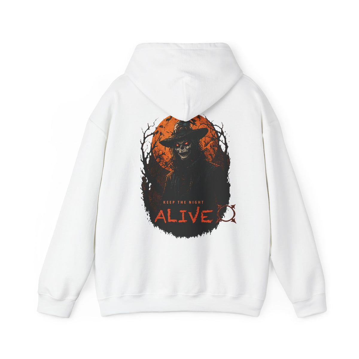 Keep the Night Alive Skeleton Hoodie in White — back view