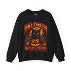 Bad Luck Follows Black Cat Sweatshirt in Black — front view