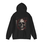 No Signal Glitch Skull Hoodie in Black — back view