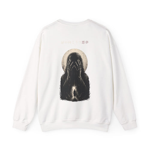 Behind Every Door Nightmare Sweatshirt in White — back view