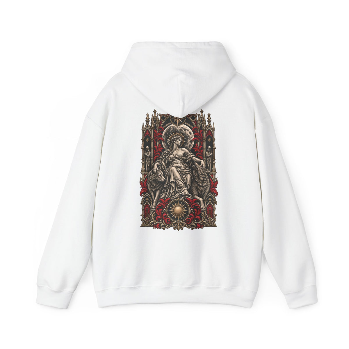 Moonveil Hoodie in White — back print view
