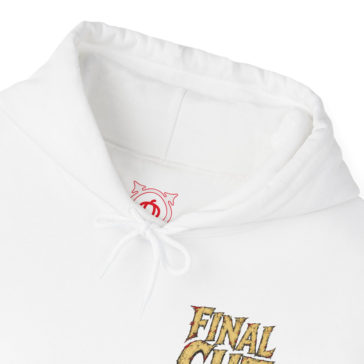 Final Cut Horror Mask Hoodie in White — front view