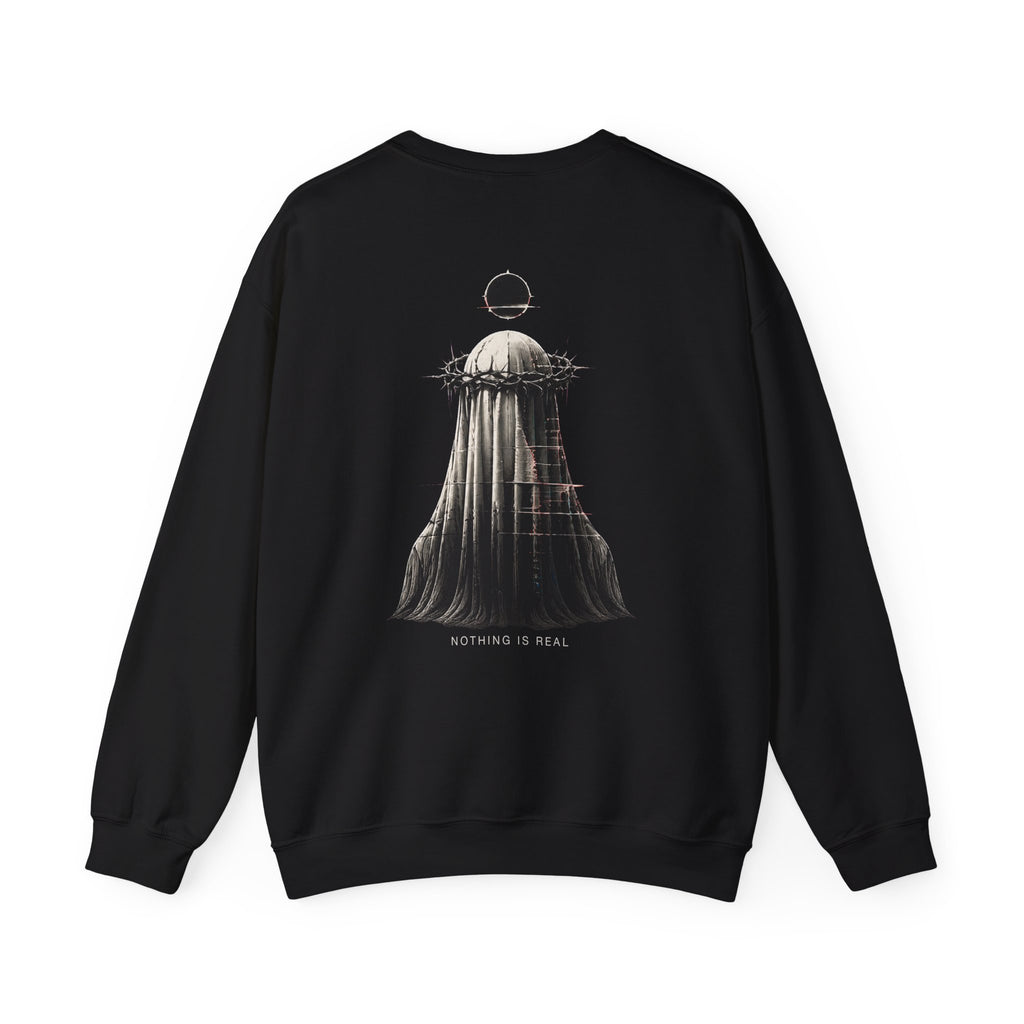 Nothing Is Real Ghost Sweatshirt in Black — back view