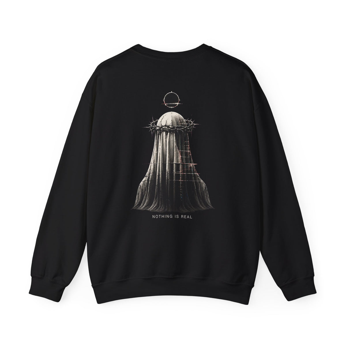 Nothing Is Real Ghost Sweatshirt in Black — back view