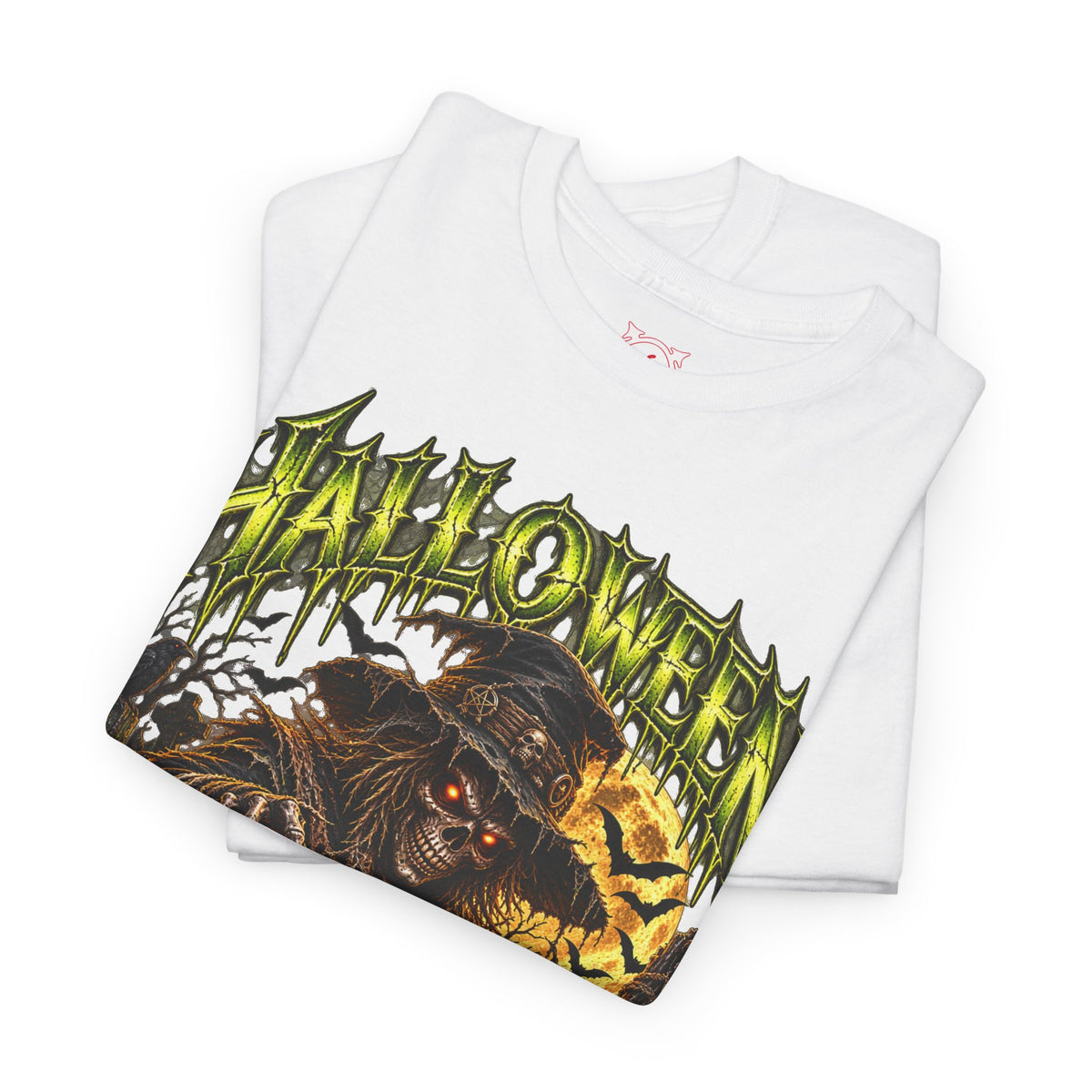 No One Leaves Scarecrow T-Shirt in White — folded view