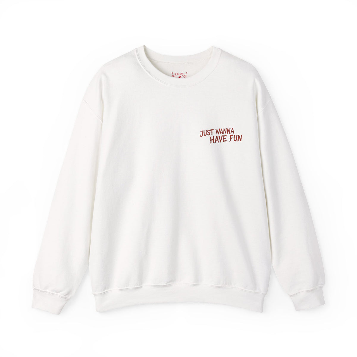 Ghosts Just Wanna Have Fun Sweatshirt in White — front view
