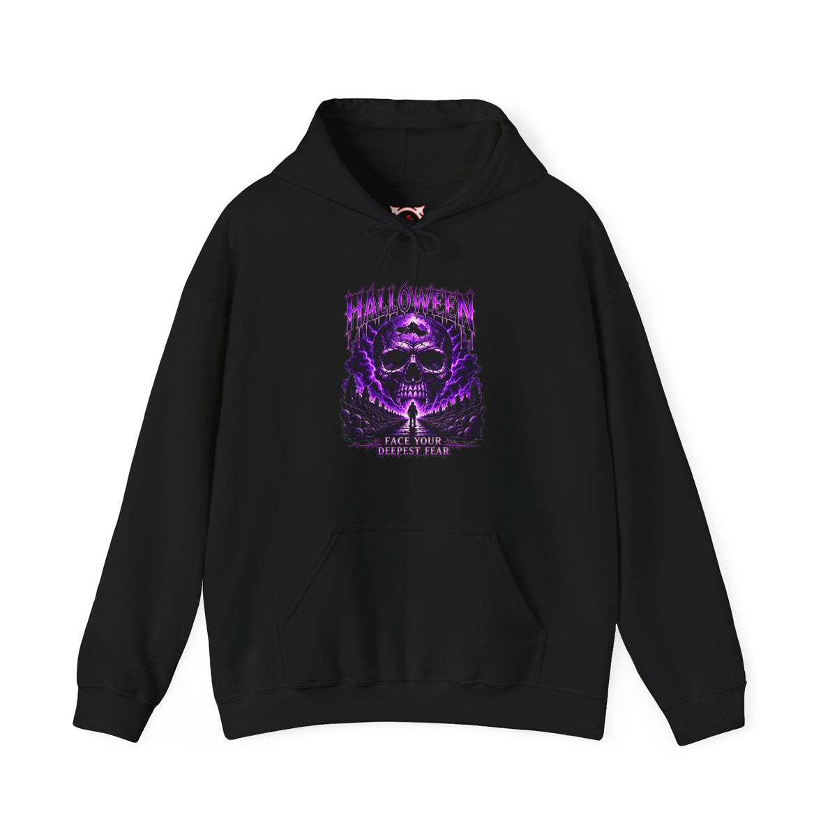 Deepest Fear Skull Hoodie in Black — front view