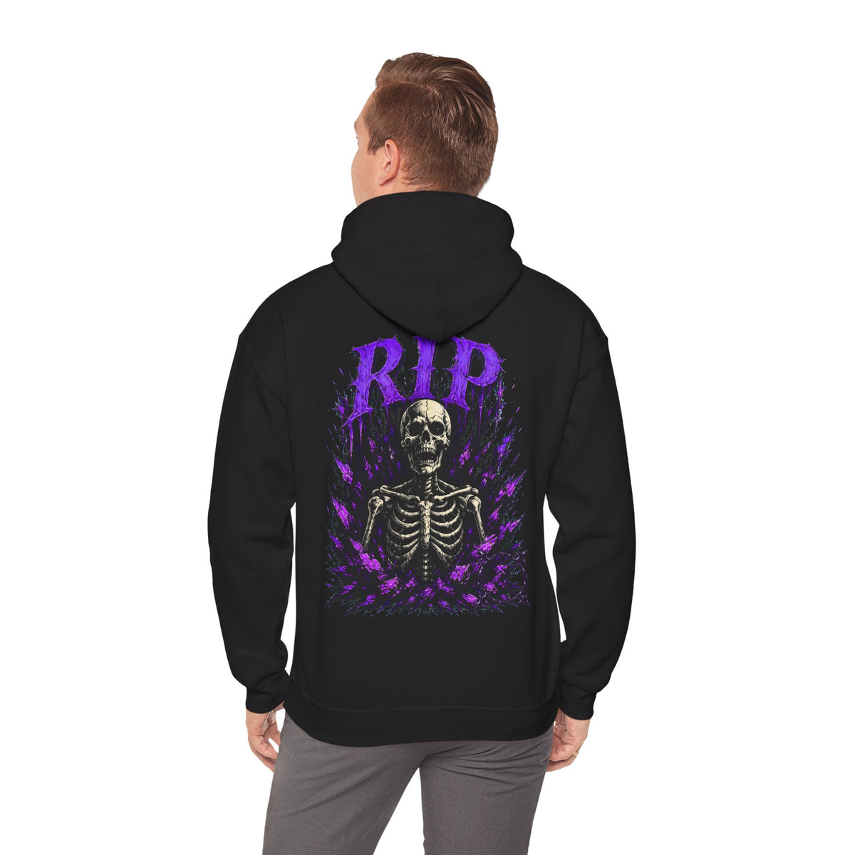 RIP Skeleton Hoodie in Black — model view