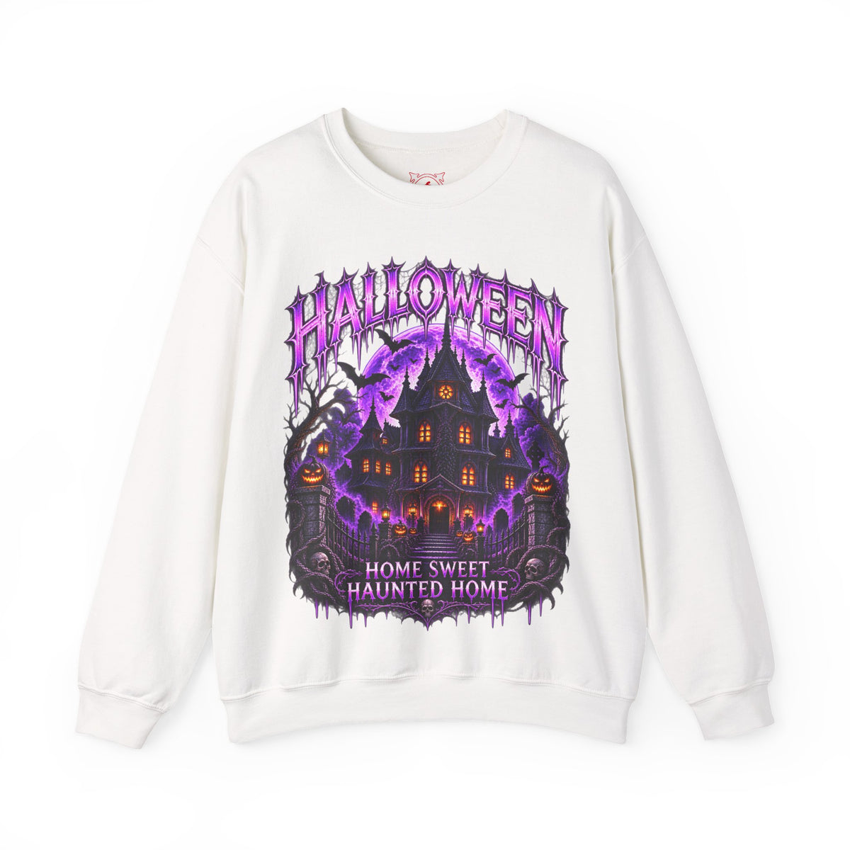 Haunted Home Sweatshirt in White — front view
