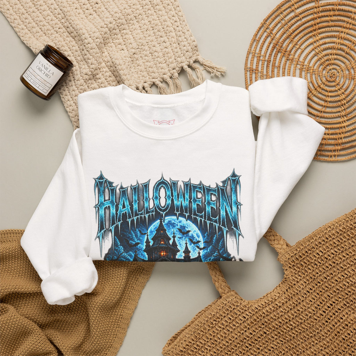 House of Souls Sweatshirt in White — folded view