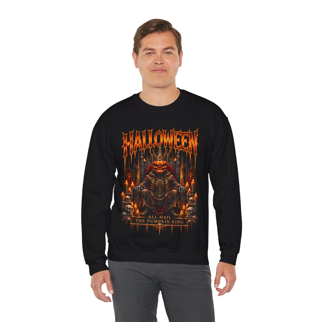 Pumpkin King Sweatshirt in Black — model view