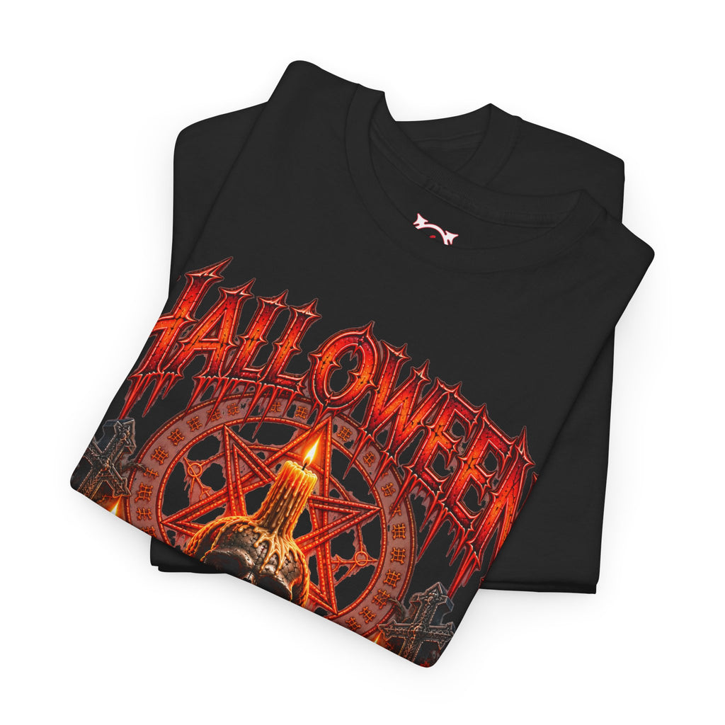 Worship the Dark Occult T-Shirt in Black — folded view