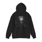 Reality Is an Illusion Glitch Skull Hoodie in Black — back view