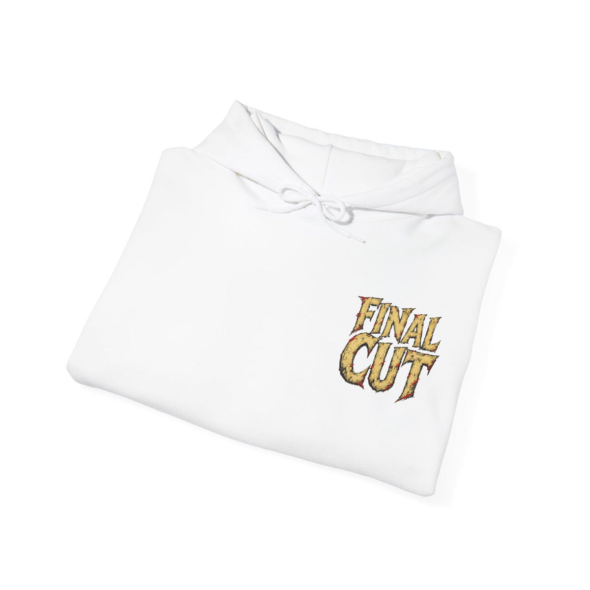 Final Cut Horror Mask Hoodie in White — folded view