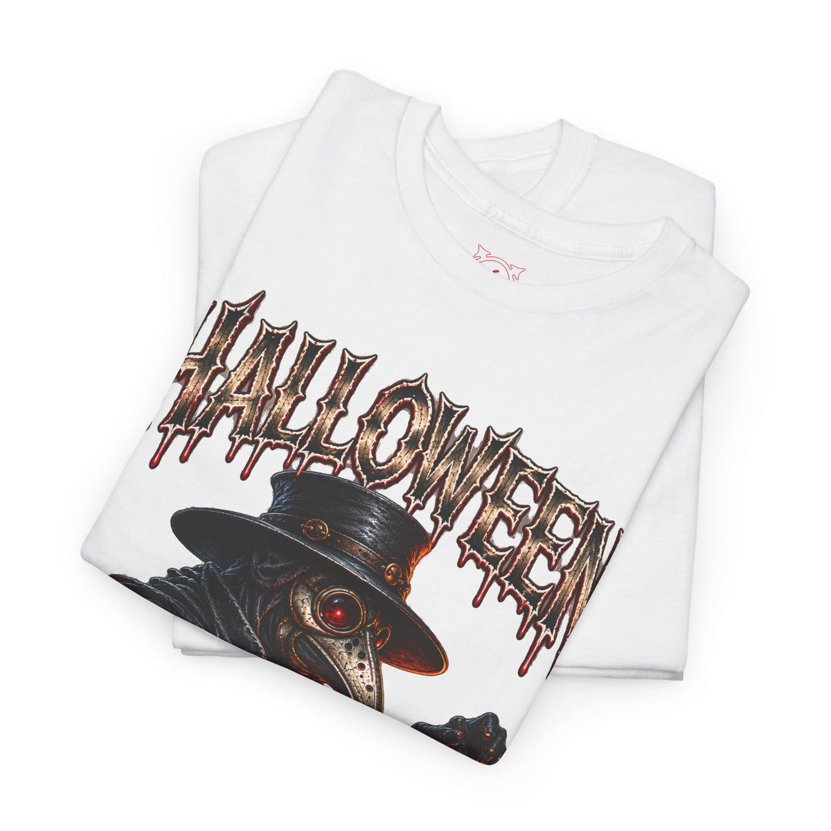 Last Lantern Plague Doctor T-Shirt in White — folded view
