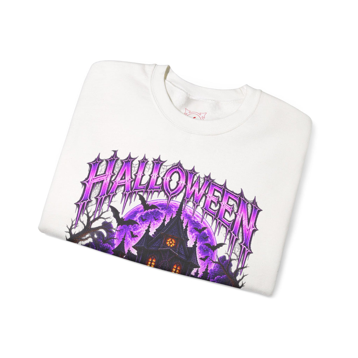 Haunted Home Sweatshirt in White — folded view
