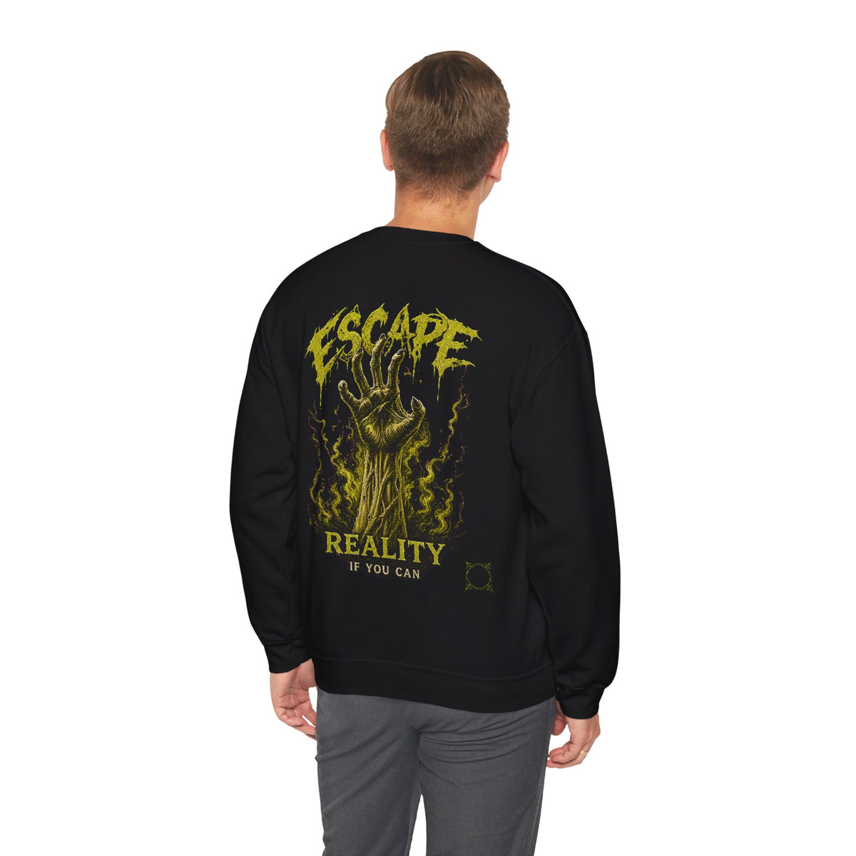 Escape Reality Zombie Hand Sweatshirt in Black — model view