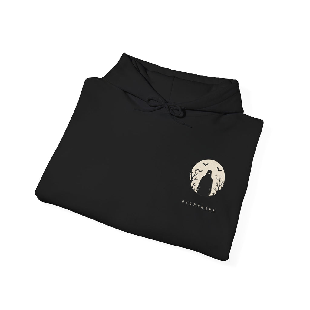 Nightmare Moon Ghost Hoodie in Black — folded view
