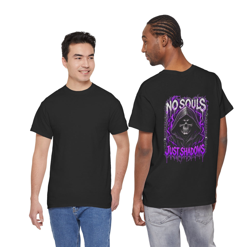No Souls Just Shadows Grim Reaper T-Shirt in Black — model view