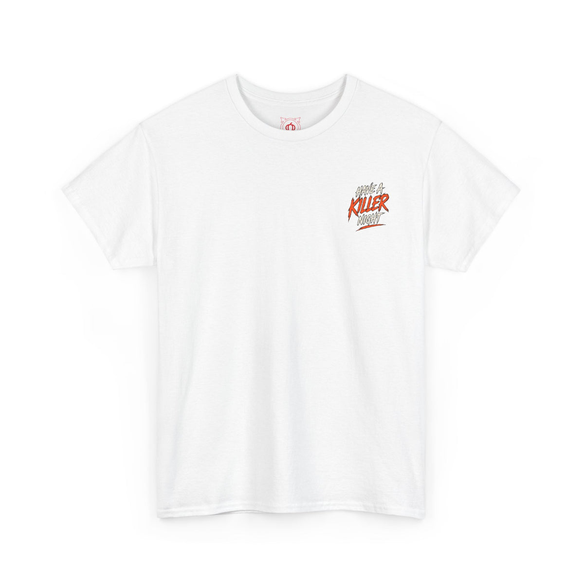 Killer Night Halloween T-Shirt in White — front view