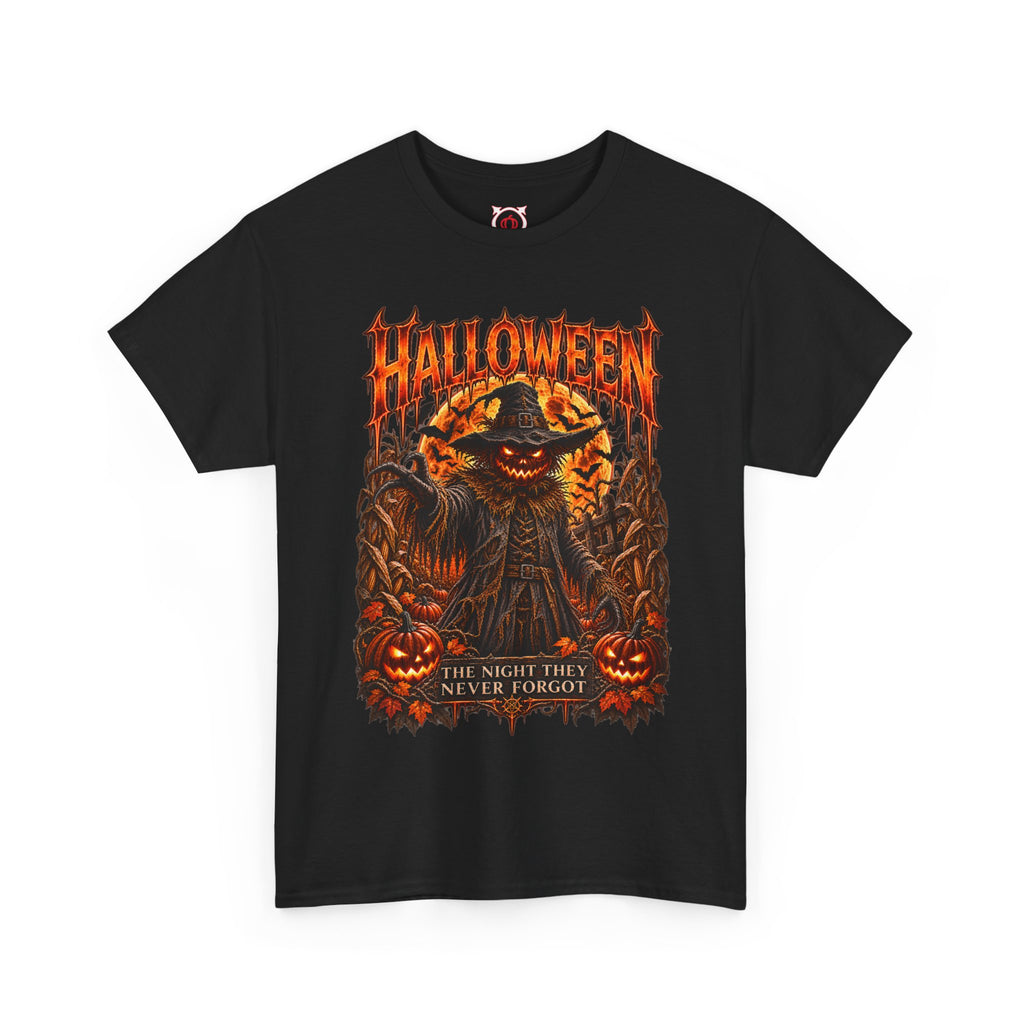 Never Forgotten Scarecrow T-Shirt in Black — front view