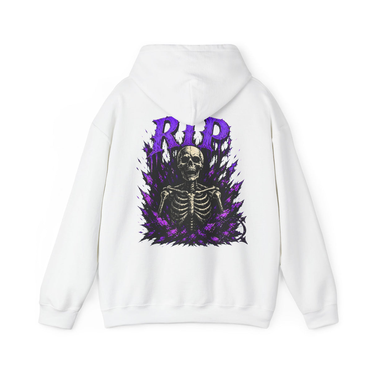 RIP Skeleton Hoodie in White — back view