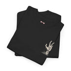 Still Reaching Zombie Hand T-Shirt in Black — folded view