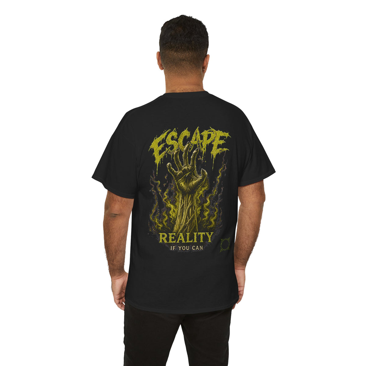 Escape Reality Zombie Hand T-Shirt in Black — model view