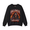 Death Awaits Grim Reaper Sweatshirt in Black — front view