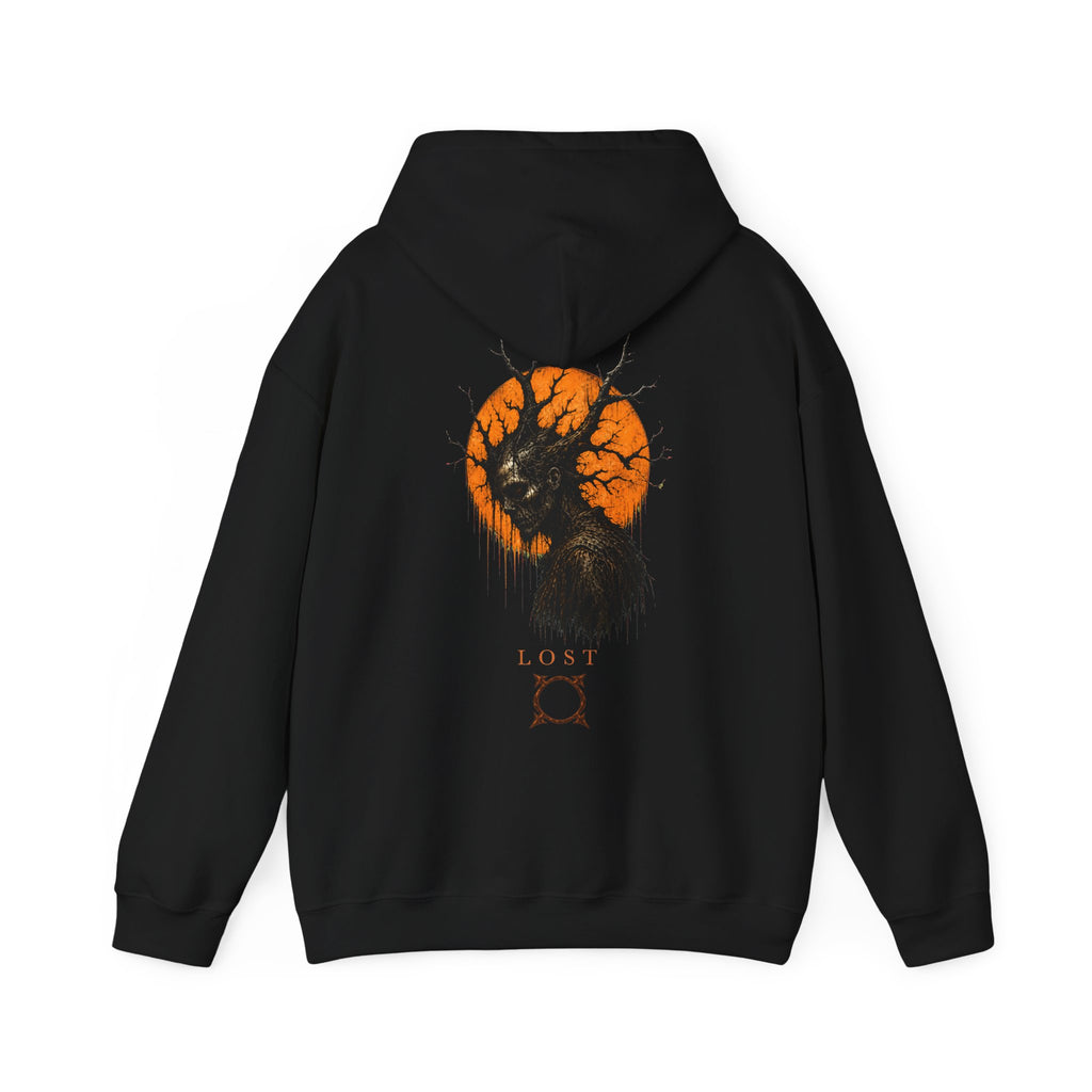 Lost Skull Hoodie in Black — back view