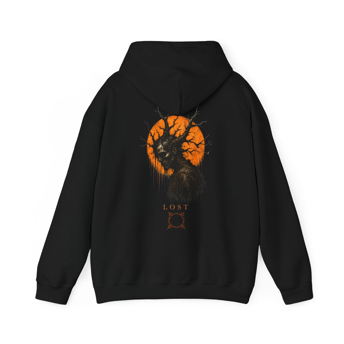 Lost Skull Hoodie in Black — back view
