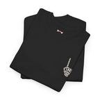 Bone Sign Skeleton Hand T-Shirt in Black — folded view